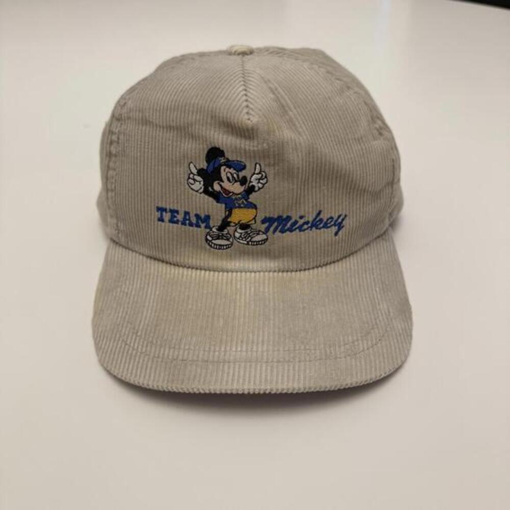 Disney Team Mickey Sportcap Gray Corduroy Snapback Hat Unisex OSFM